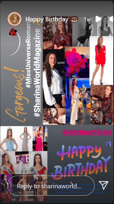 Happy Birthday 🎂 Sharina World Celebrates Together With You!  
Birthday Gift From Sharina World To Beautiful Dorina Chihaia