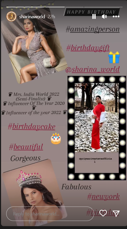 Happy Birthday 🎂 Sharina World Celebrates Together With You!  Birthday Gift From Sharina World To Beautiful Priya Srivastava