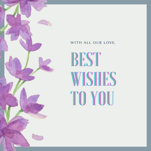 A purple painted flower background Best wishes to you