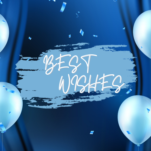 light Blue balloons with blue background,Best wishes