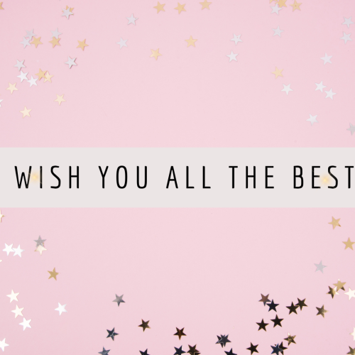 Colorful stars on pink background Best wishes