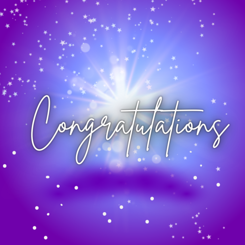 Congratulation written on shiny and stary background