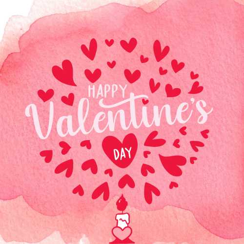 Lots of pink hearts on pink background, Happy valentine's day.