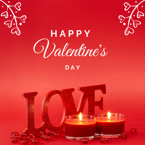 Love and candle blowing and love, Happy valentine's day.