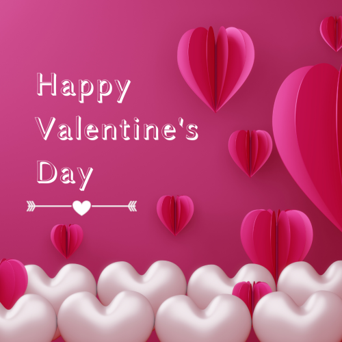 Lots of white and pink hearts, Happy valentine's day.