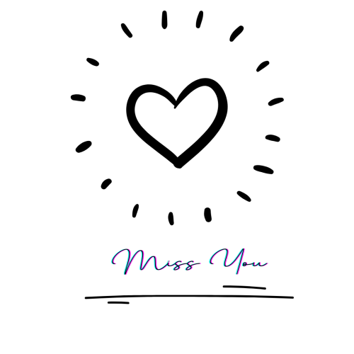 White background and a heart on it, Miss you