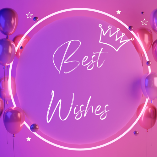 Purple balloons and Purple circle light, Best Wishes.