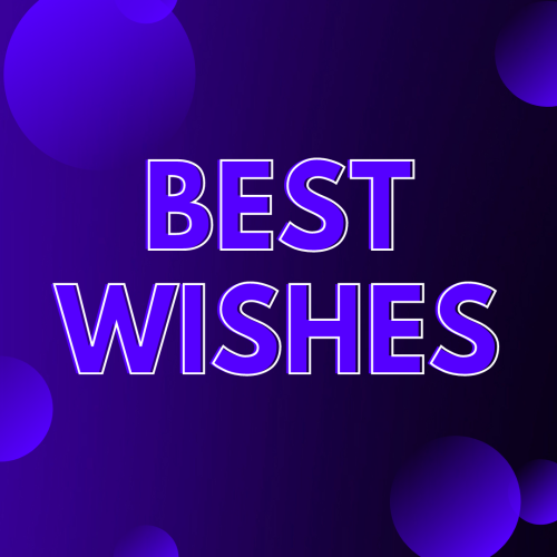 Blue theme wish card, Best Wishes.