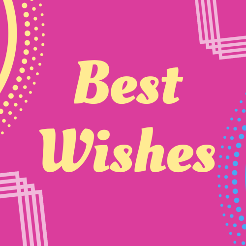 Pink background and different items on it, Best Wishes.
