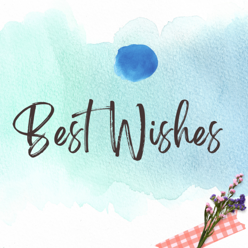 White and lite blue card. Best Wishes.