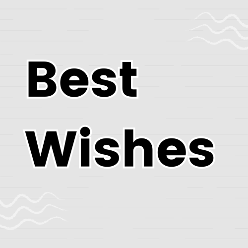 Best Wishes, simple wish card design.