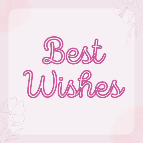 Best Wishes, simple light pink background.