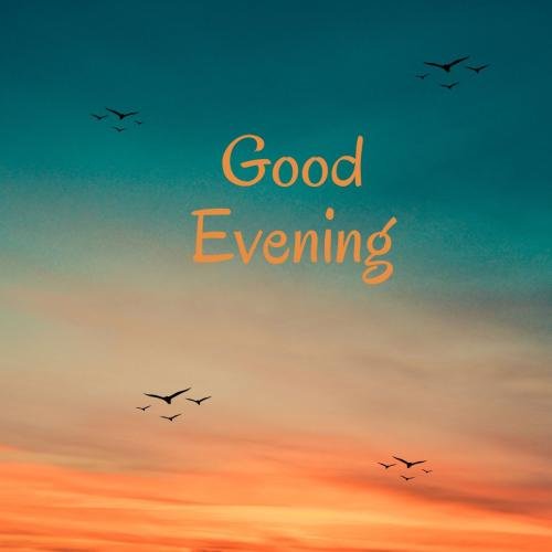 Multi sky view on wish card Good Evening