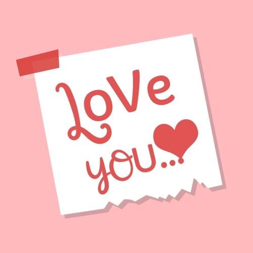 Red and pink back on wish card Love you