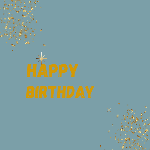 Simple blue background on wish card Happy Birthday