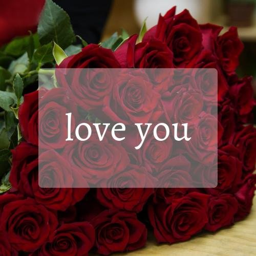 Red roses on back, Love you