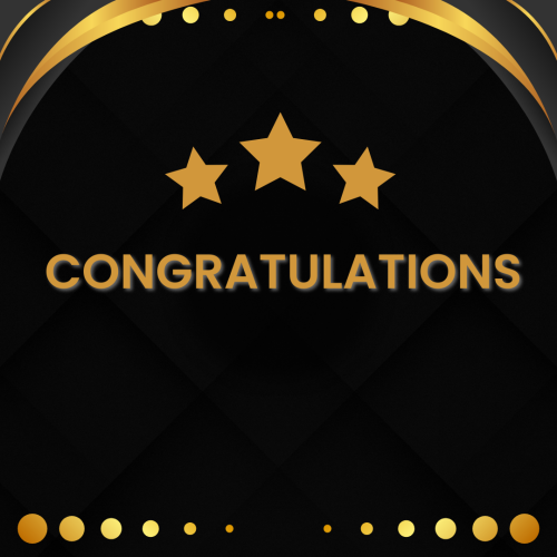 Stars on a black background, Congratulations.