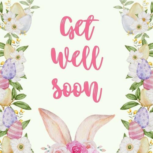 Get well soon beautiful card with lots of flowers