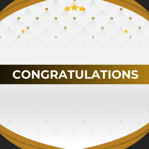 Black and gold theme wish card, Congratulations.
