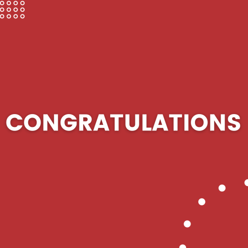 Congratulations, simple red background.