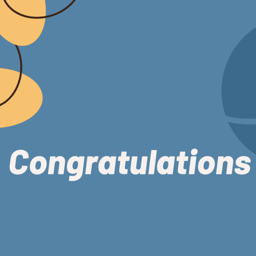 Congratulations, blue simple background.