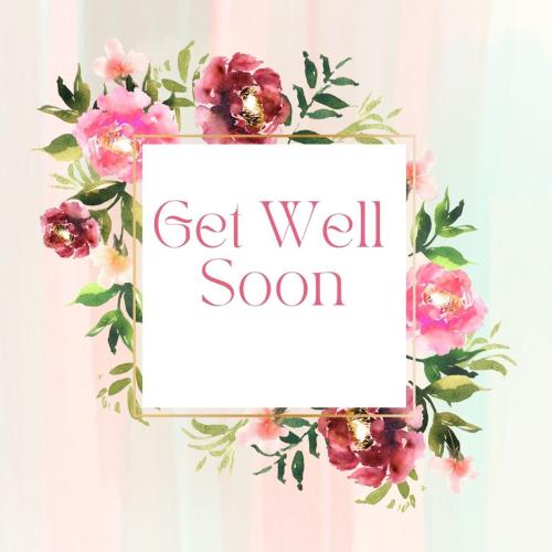 Get well soon with pink flowers
