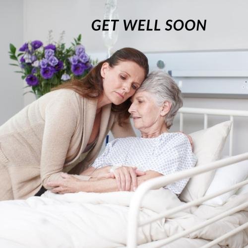 Girl wishing mother, get well soon.