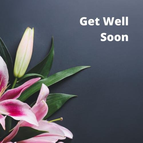 Get well soon with yellow and pink flower