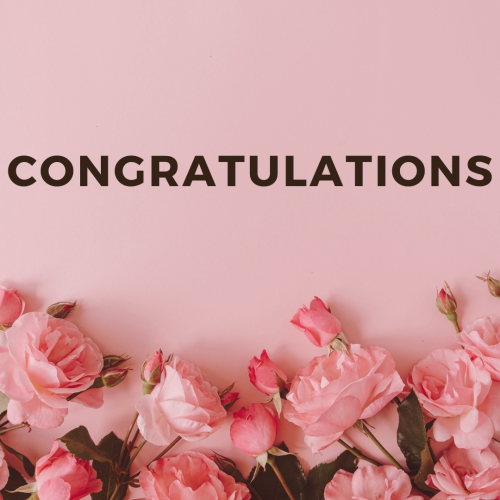 Congratulations, lots of flowers on a bottom.