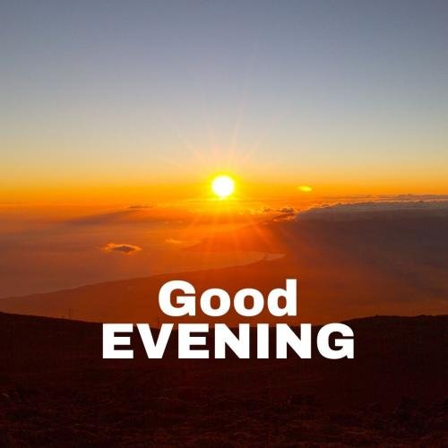 Sunshine view on greeting card Good Evening