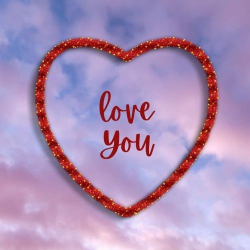 Heart message Love you