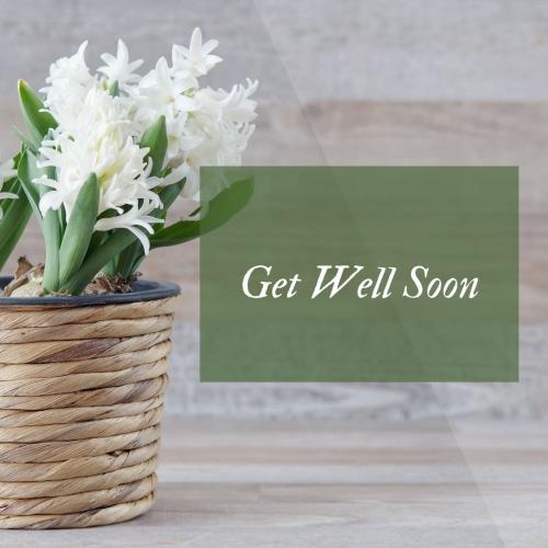 Get well soon with a basket of flowers