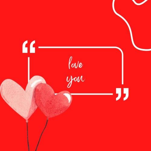 Hearts on wish card Love you