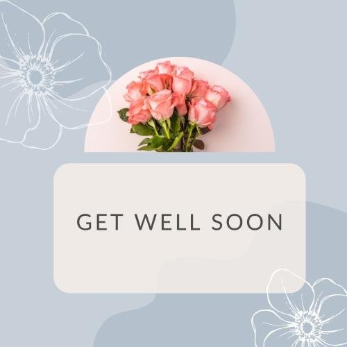 Get well soon with pink flowers