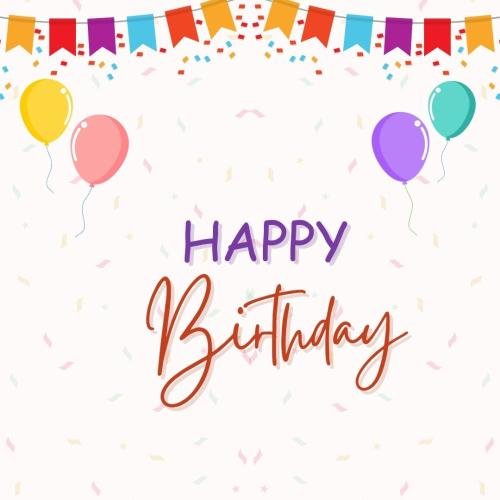 Balloons and ribbon, Happy Birthday.
