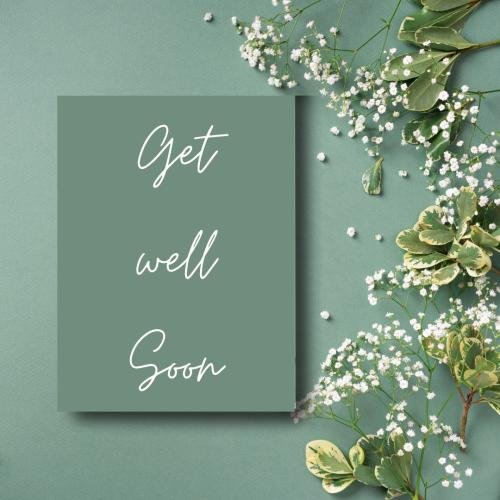 Get well soon with white and green flowers