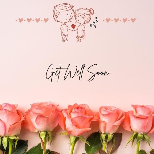 Get well soon with peach flowers