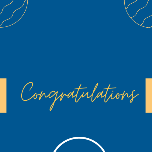 Congratulations, simple blue color wish card.