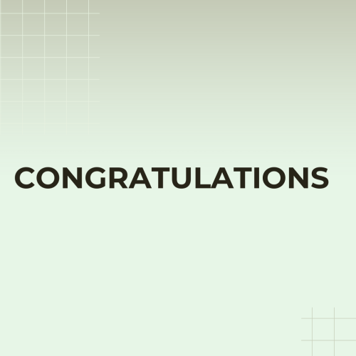 Simple white background, Congratulations.