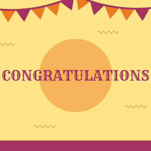 Artistic wish card design, Congratulations.