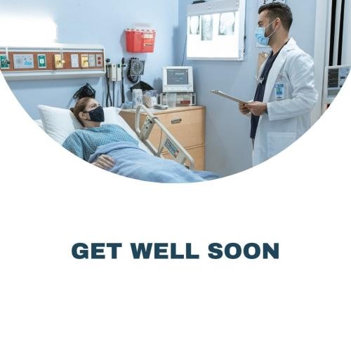 Doctor say to the patient you get well soon