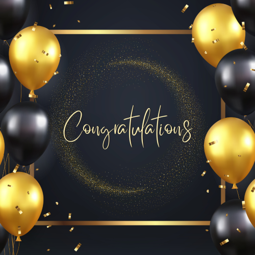 Congratulations, Birthday theme wish card.