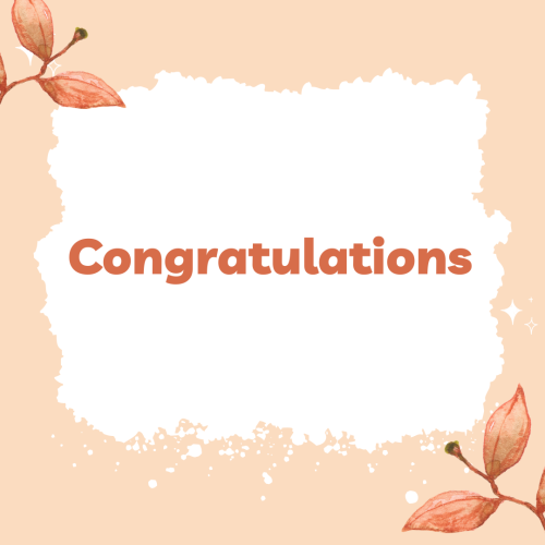 Flowers on a wish card, Congratulations.