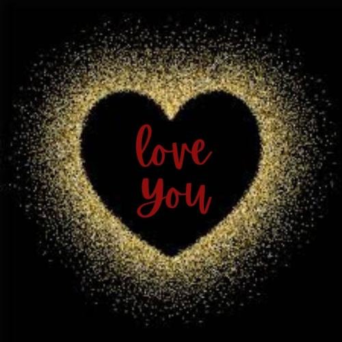 Golden heart message Love you
