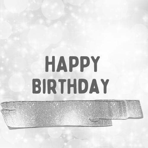 White and gray background on wish card Happy Birthday