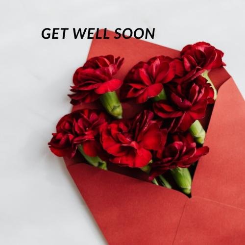 Get well soon with letter flowers