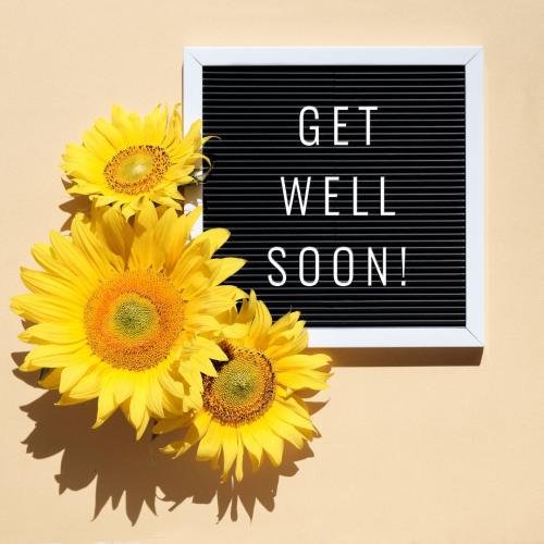 Get well soon with beautiful yellow flower