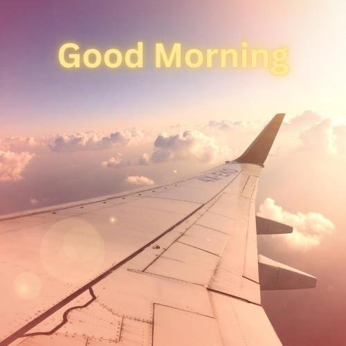 View from a plane of bright sunshine, good morning.