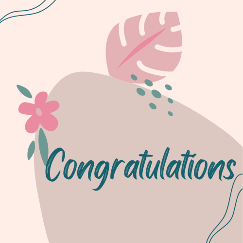 Congratulations, simple wish card design.
