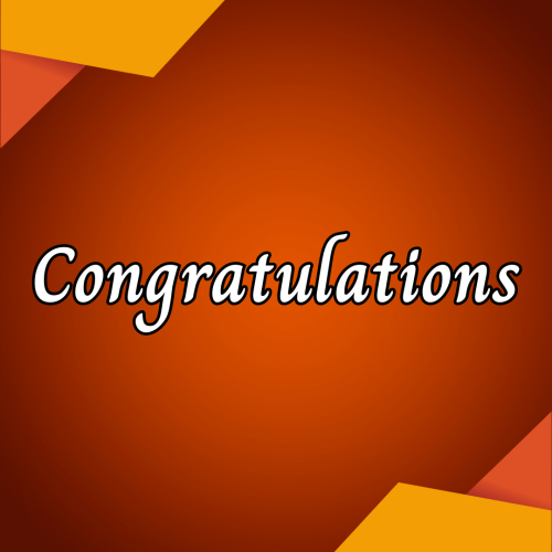Orange color theme wish card, Congratulations.